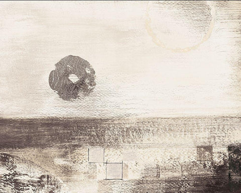 Tan Perception I White Modern Wood Framed Art Print with Double Matting by Loreth, Lanie