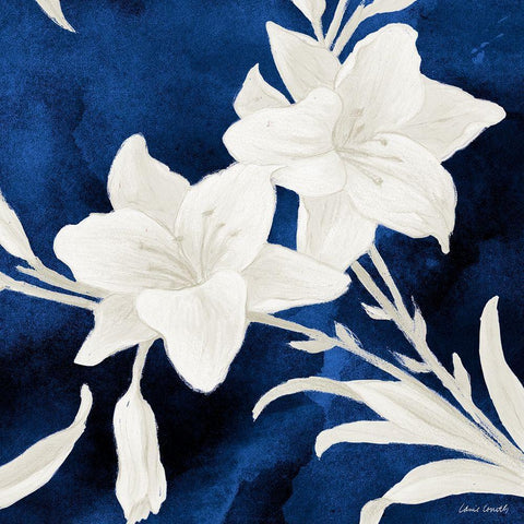 Soft Lilies Dreams II White Modern Wood Framed Art Print with Double Matting by Loreth, Lanie