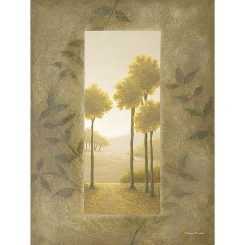 Golden Escape I Black Modern Wood Framed Art Print with Double Matting by Marcon, Michael