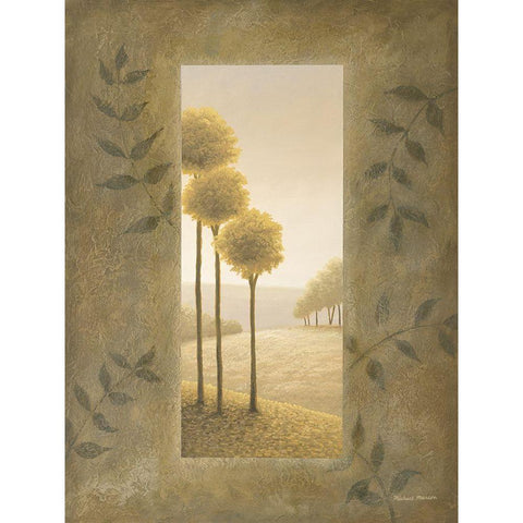 Golden Escape II White Modern Wood Framed Art Print by Marcon, Michael