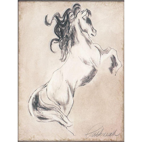 Majestic Horse I White Modern Wood Framed Art Print by Pattinian, Merri