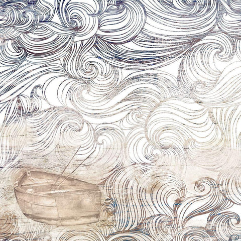 Lost At Sea I Black Ornate Wood Framed Art Print with Double Matting by Pinto, Patricia