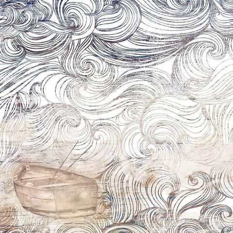 Lost At Sea I Black Modern Wood Framed Art Print with Double Matting by Pinto, Patricia