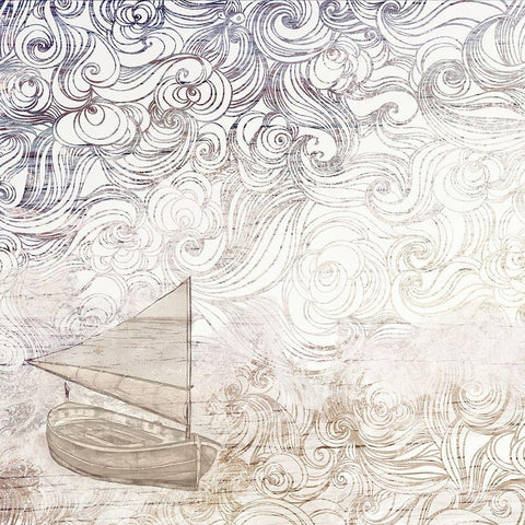 Lost At Sea III White Modern Wood Framed Art Print by Pinto, Patricia