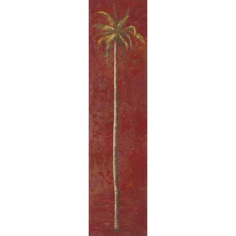 Red Palm II White Modern Wood Framed Art Print by Pinto, Patricia