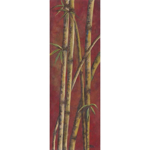 Red Bamboo I White Modern Wood Framed Art Print by Pinto, Patricia