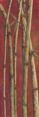 Red Bamboo II Black Ornate Wood Framed Art Print with Double Matting by Pinto, Patricia