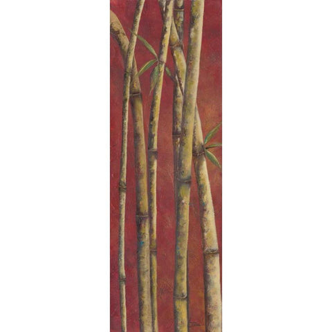 Red Bamboo II Black Modern Wood Framed Art Print by Pinto, Patricia