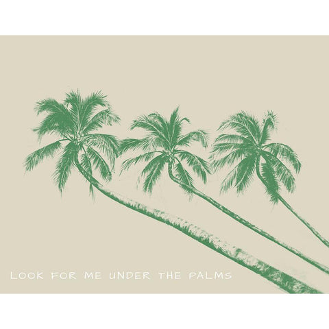 Look For Me Under the Palms Gold Ornate Wood Framed Art Print with Double Matting by Pinto, Patricia