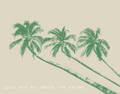 Look For Me Under the Palms White Modern Wood Framed Art Print with Double Matting by Pinto, Patricia