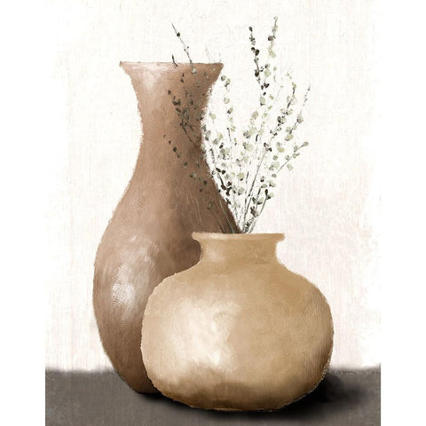 Earth Toned Urns Gold Ornate Wood Framed Art Print with Double Matting by Loreth, Lanie