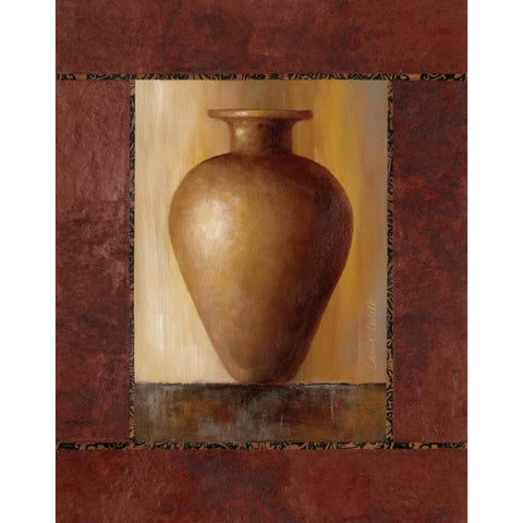 Taramind Pottery Vase Gold Ornate Wood Framed Art Print with Double Matting by Loreth, Lanie