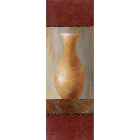 Rustic Gold Flower Vase II White Modern Wood Framed Art Print by Loreth, Lanie