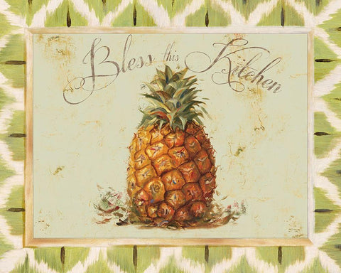 Bless this Kitchen White Modern Wood Framed Art Print with Double Matting by Pinto, Patricia