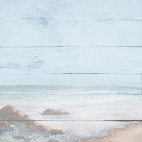 Atlantic Coast I White Modern Wood Framed Art Print with Double Matting by Marcon, Michael