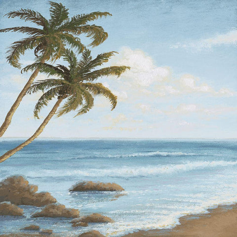 Atlantic I Black Ornate Wood Framed Art Print with Double Matting by Marcon, Michael