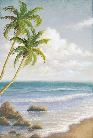 Atlantic Seaside I Black Ornate Wood Framed Art Print with Double Matting by Marcon, Michael