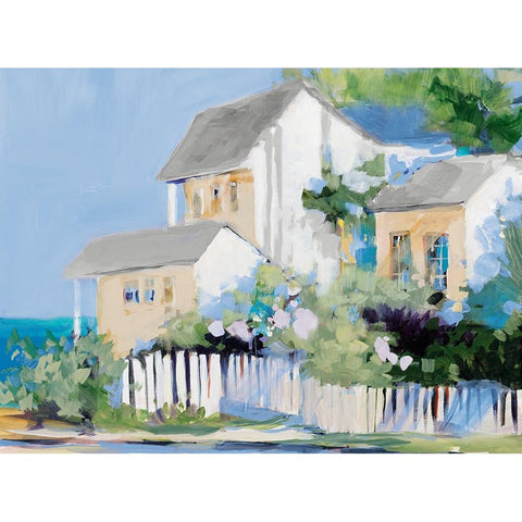 Living By The Water White Modern Wood Framed Art Print by Slivka, Jane