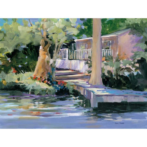Mt. Dora Canal House Black Modern Wood Framed Art Print with Double Matting by Slivka, Jane