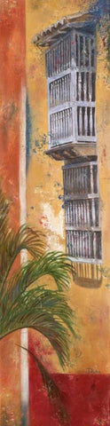 Balcones De Cartagena I Black Ornate Wood Framed Art Print with Double Matting by Pinto, Patricia