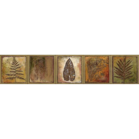 Leaf Panel I Gold Ornate Wood Framed Art Print with Double Matting by Pinto, Patricia