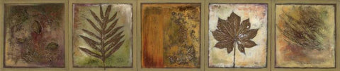 Leaf Panel II Black Ornate Wood Framed Art Print with Double Matting by Pinto, Patricia