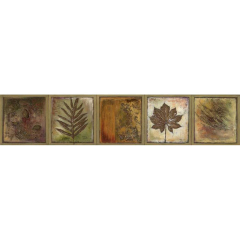 Leaf Panel II Black Modern Wood Framed Art Print with Double Matting by Pinto, Patricia