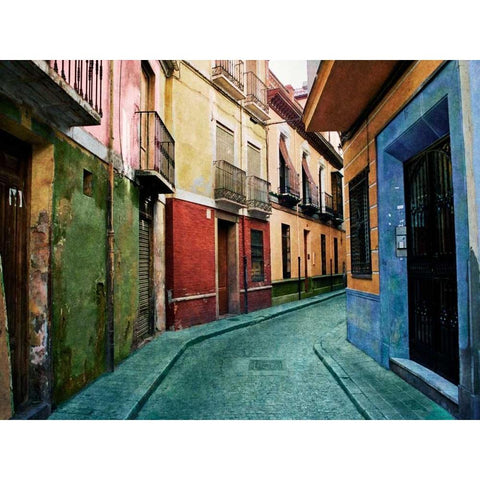 Old Granada Black Modern Wood Framed Art Print by Mabat, Ynon