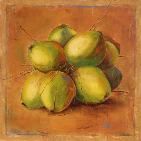 Cocos Locos II White Modern Wood Framed Art Print with Double Matting by Pinto, Patricia