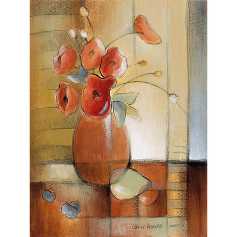 Afternoon Poppies White Modern Wood Framed Art Print by Loreth, Lanie