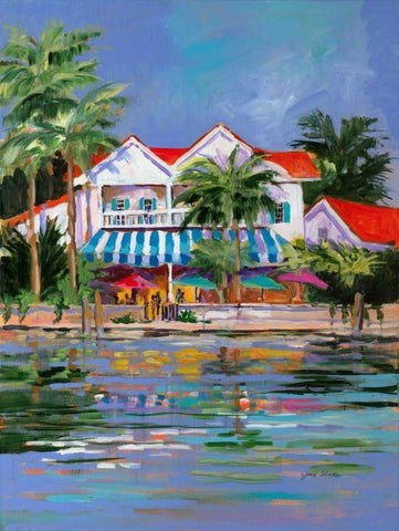 Beach Resort I White Modern Wood Framed Art Print with Double Matting by Slivka, Jane