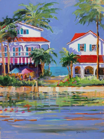 Beach Resort II Black Ornate Wood Framed Art Print with Double Matting by Slivka, Jane