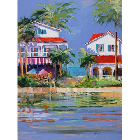 Beach Resort II White Modern Wood Framed Art Print by Slivka, Jane