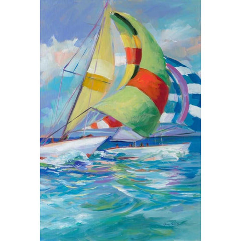 Full Sail I White Modern Wood Framed Art Print by Slivka, Jane