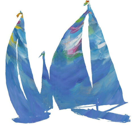 Set Sail on White I White Modern Wood Framed Art Print by Slivka, Jane
