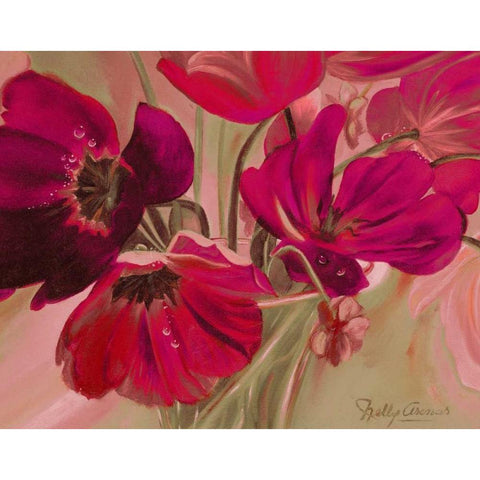 Violet Primavera II Black Modern Wood Framed Art Print with Double Matting by Arenas, Nelly