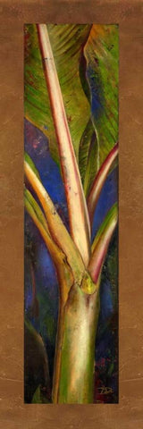 Blue Plantain White Modern Wood Framed Art Print with Double Matting by Pinto, Patricia