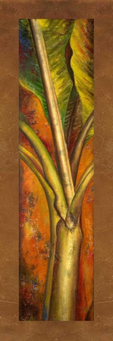 Orange Plantain White Modern Wood Framed Art Print with Double Matting by Pinto, Patricia