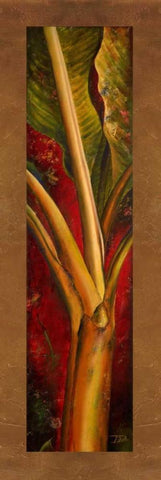 Red Plantain White Modern Wood Framed Art Print with Double Matting by Pinto, Patricia