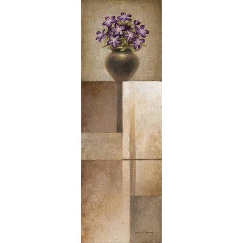 Floral Motif I White Modern Wood Framed Art Print by Marcon, Michael