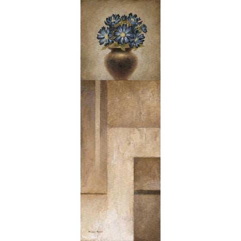 Floral Motif II White Modern Wood Framed Art Print by Marcon, Michael