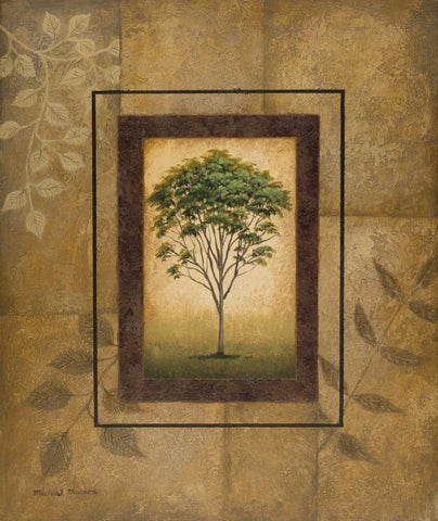 Alpine Ash White Modern Wood Framed Art Print with Double Matting by Marcon, Michael