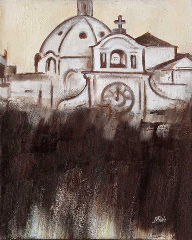 Old Cartagena IV White Modern Wood Framed Art Print with Double Matting by Pinto, Patricia