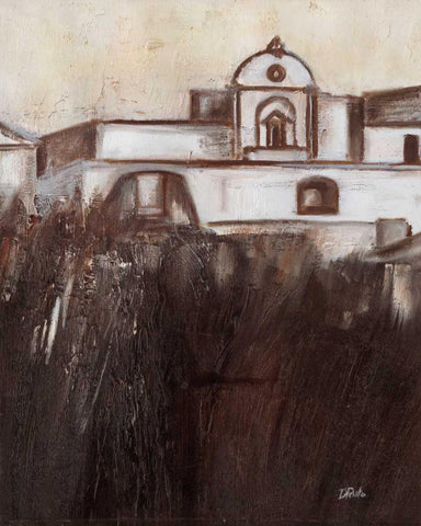 Old Cartagena V Black Ornate Wood Framed Art Print with Double Matting by Pinto, Patricia