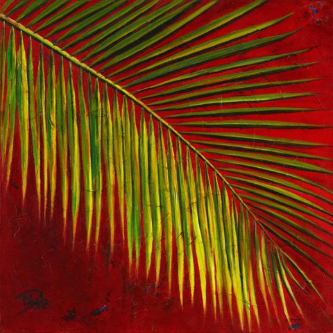 Palmas En Fuego I Black Ornate Wood Framed Art Print with Double Matting by Pinto, Patricia