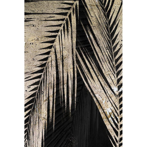 Natural Palms on Black II Black Modern Wood Framed Art Print by Pinto, Patricia