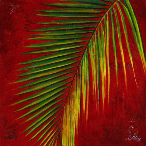 Palmas En Fuego III Black Modern Wood Framed Art Print with Double Matting by Pinto, Patricia