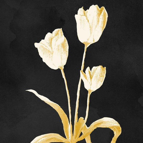 Yellow Stillness on Black White Modern Wood Framed Art Print with Double Matting by Marcon, Michael