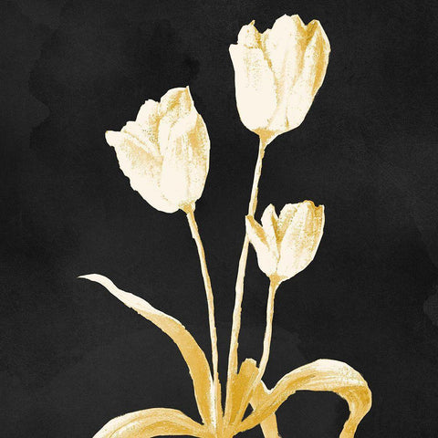 Yellow Stillness on Black Black Modern Wood Framed Art Print by Marcon, Michael