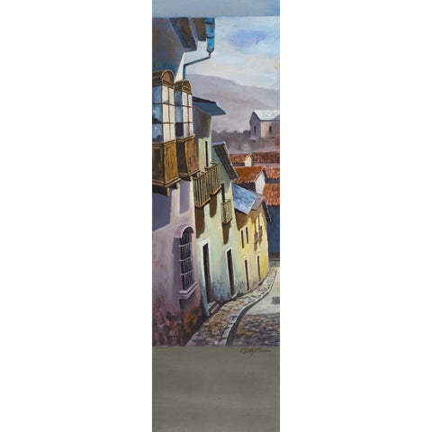 Pueblito I White Modern Wood Framed Art Print by Arenas, Nelly